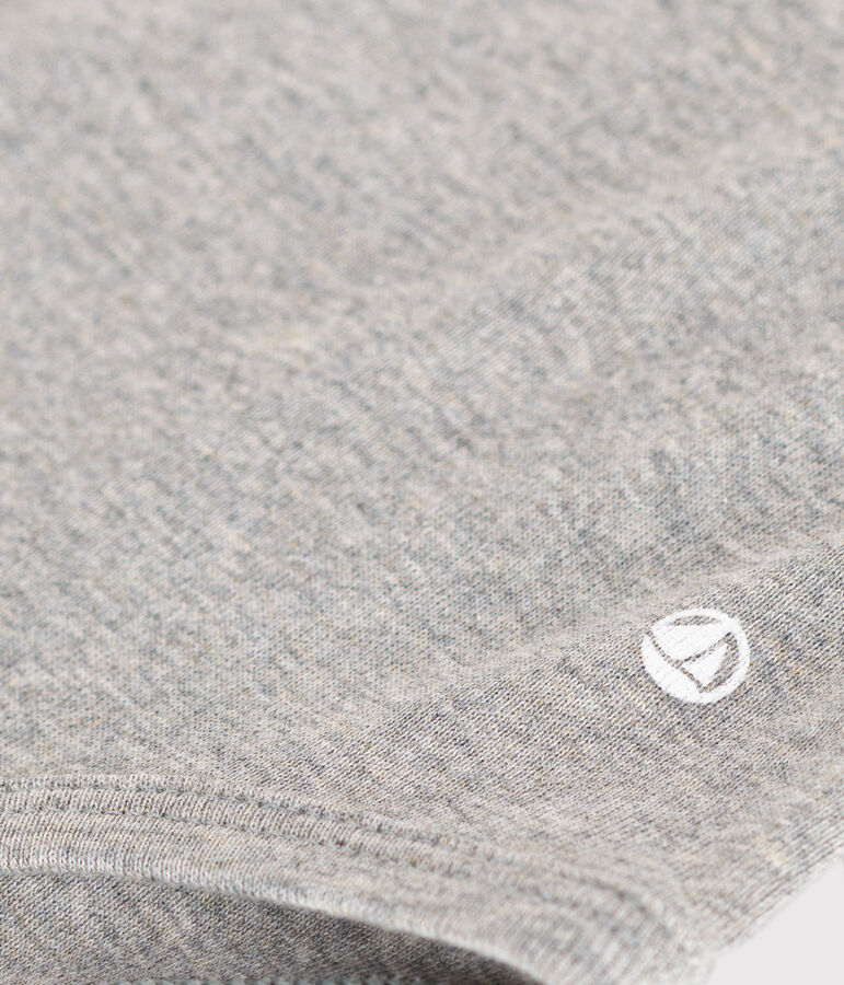 Babies' Long-Sleeved Cotton Bodysuit With Collar grey