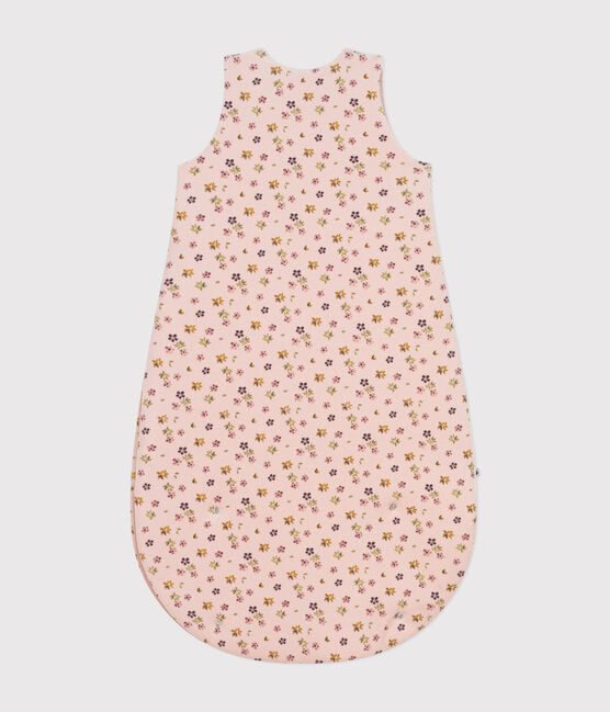 Babies' TOG 3 velour sleeping bag SALINE pink/MULTICO white