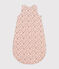 Babies' TOG 3 velour sleeping bag SALINE pink/MULTICO white