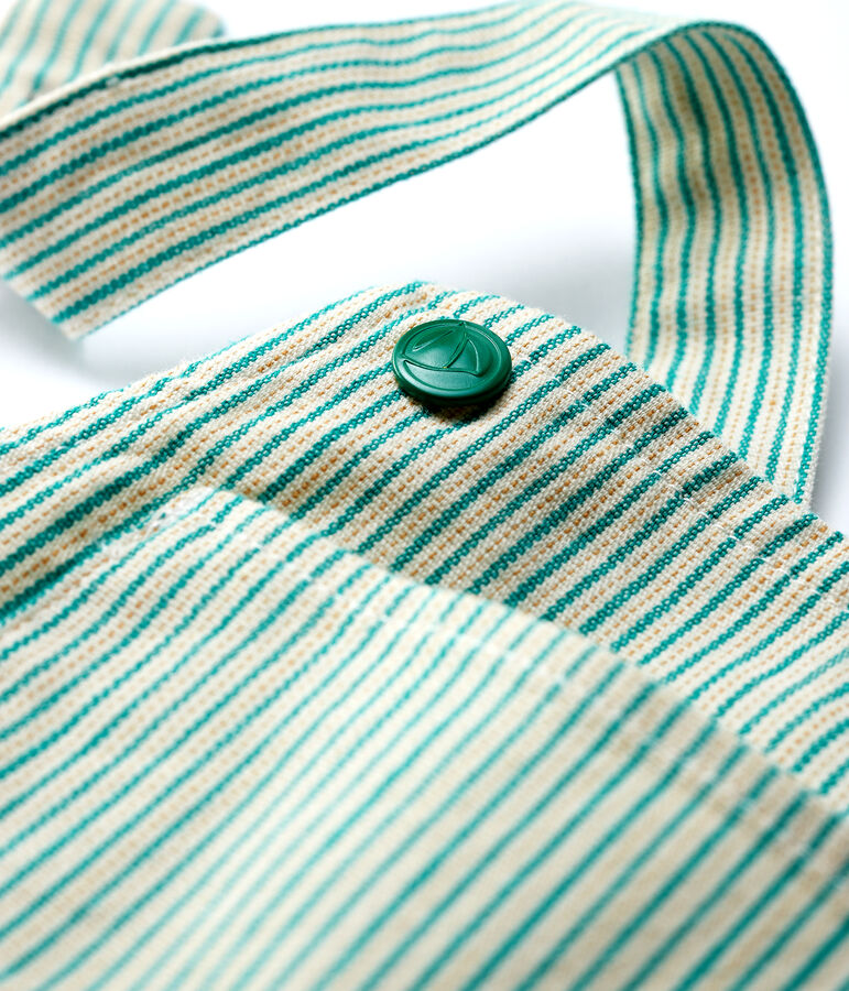 Baby Boys' Fancy Serge Dungaree Shorts white/green