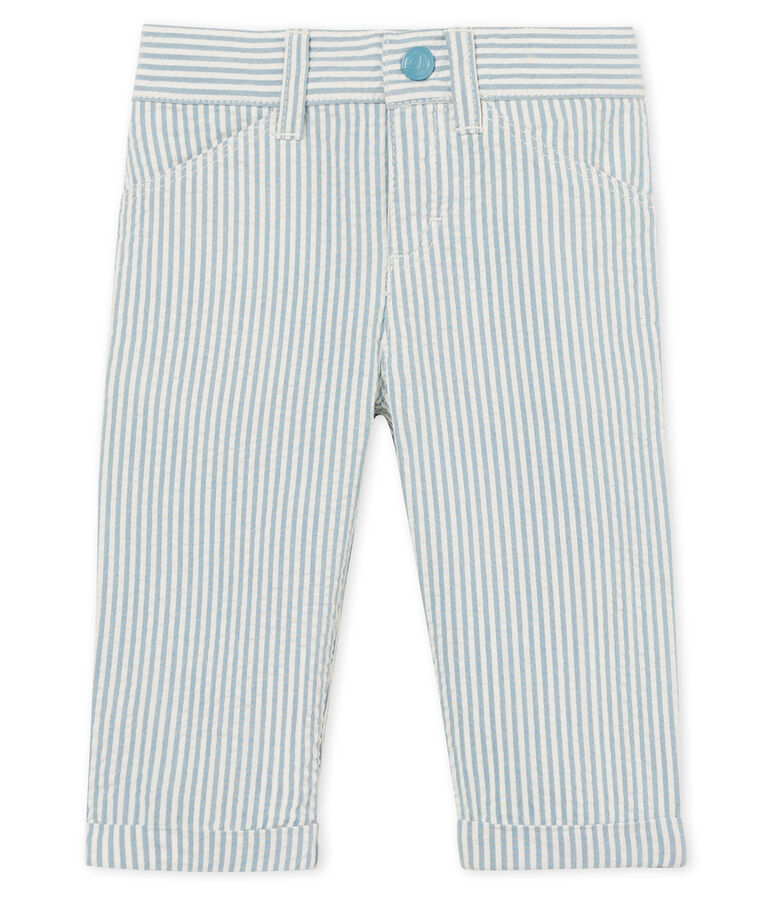 Baby boys' striped trousers blue/white