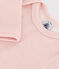 Babies' Stripy Long-Sleeved Cotton/Wool Bodysuit SALINE pink