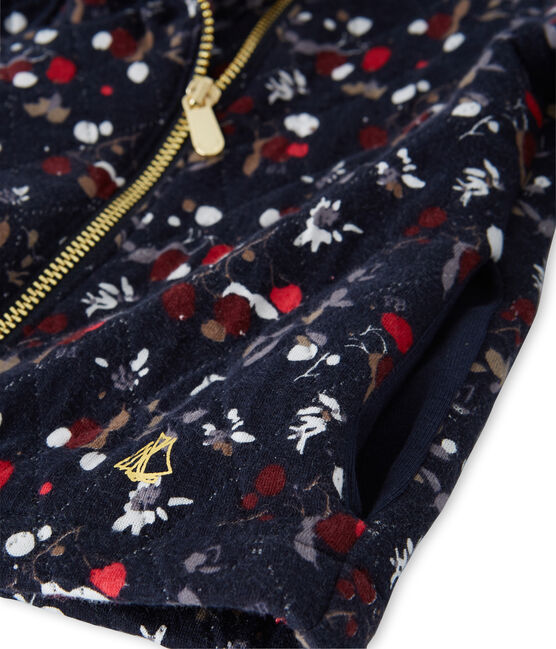 Quilted double knit cardigan SMOKING blue/MULTICO white