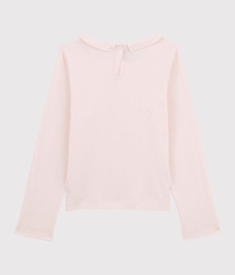 Girls' Long-sleeved Cotton T-Shirt FLEUR pink