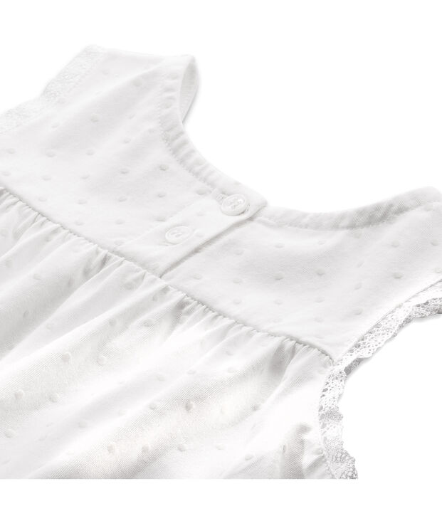 Pyjacourt fille &agrave; pois ton sur ton white