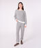 Women's stripy cotton terry pyjamas blue/blue