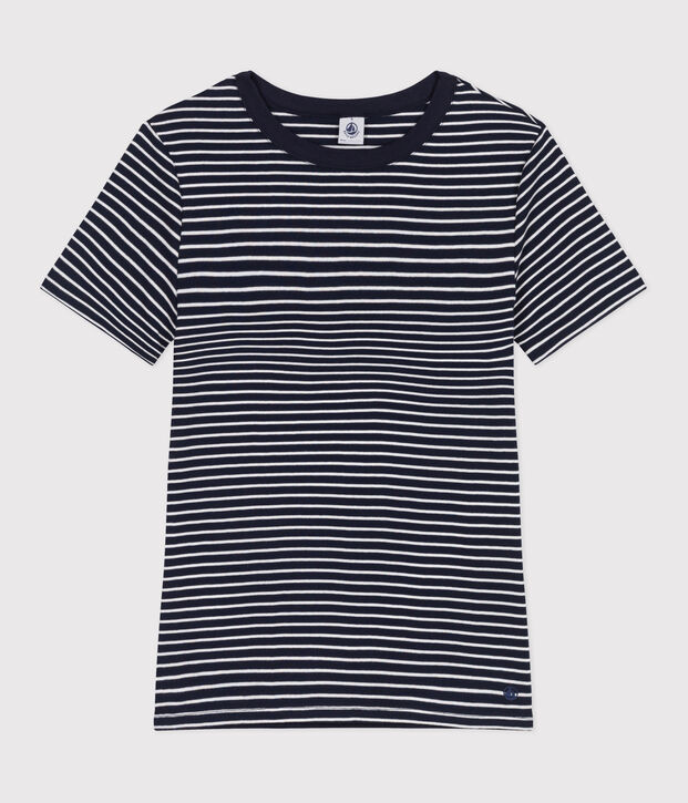 Women's Iconic striped cotton T-Shirt blue/white