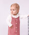 Babies' sleeveless stripy cotton dress with a heart badge pink/pink