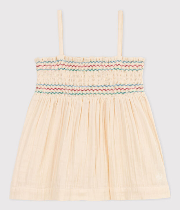 Girls' Sleeveless Cotton Gauze Blouse Ecru