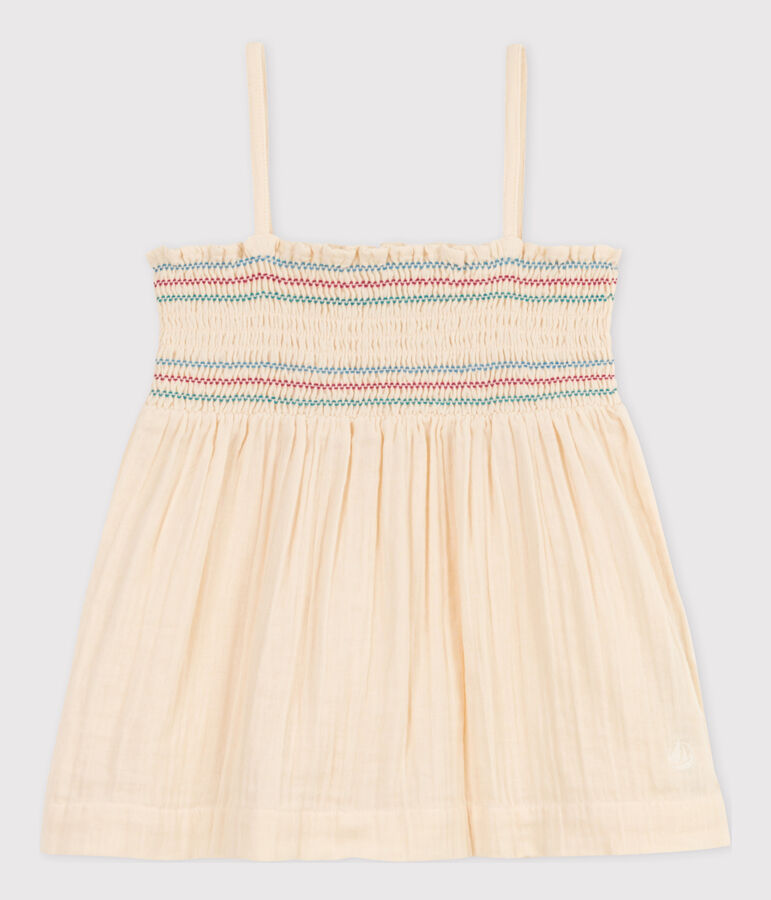 Girls' Sleeveless Cotton Gauze Blouse Ecru