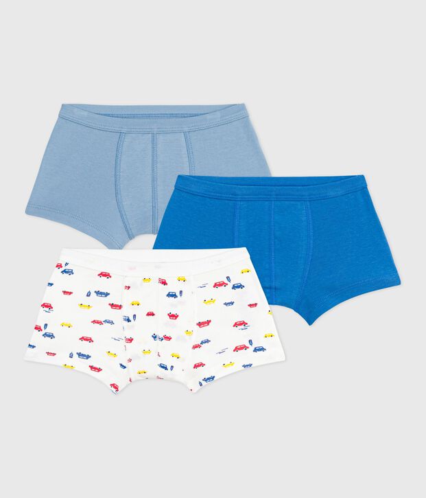 Pack of children's printed cotton boxers with covered waistbands multicolor