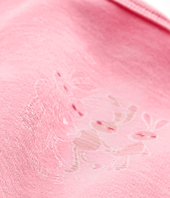 Baby's velour sleepsuit PETAL pink
