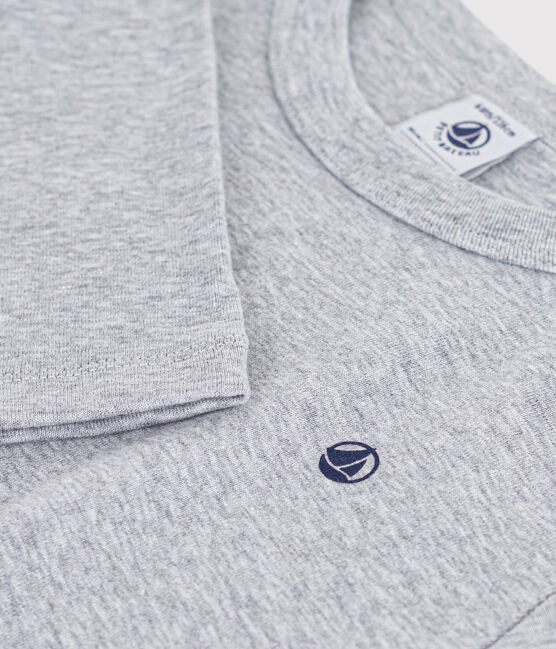 Children's long-sleeved plain cotton T-shirt FUMEE CHINE grey