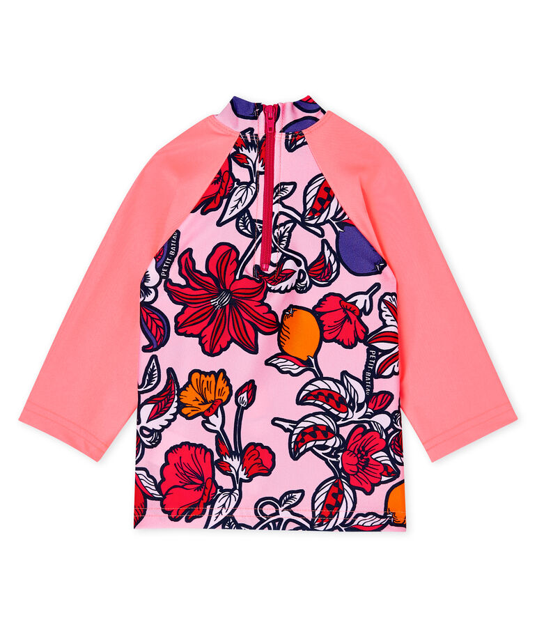 Baby Girls' Eco-Friendly UPF 50+ UV-Proof T-Shirt pink/multicolor