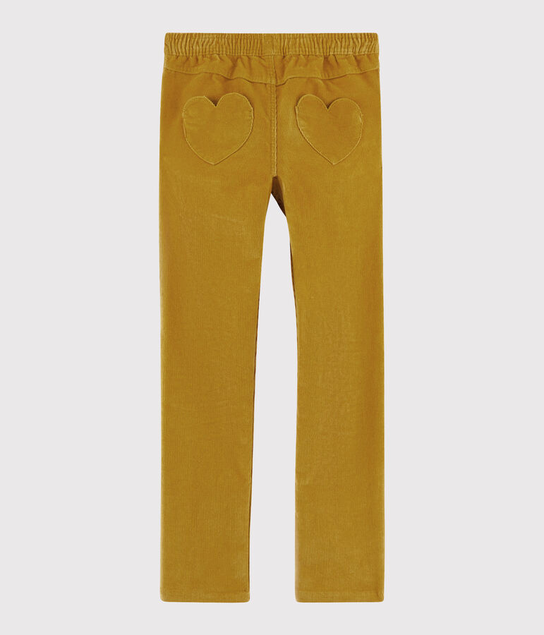 Girls' Velvet Trousers TOPAZE yellow