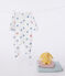 Babies' stripy heart-patterned cotton pyjamas MARSHMALLOW white/MULTICO white