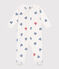 Babies' stripy heart-patterned cotton pyjamas MARSHMALLOW white/MULTICO white