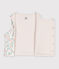 Babies' sleeveless reversible printed cotton cardigan white/pink