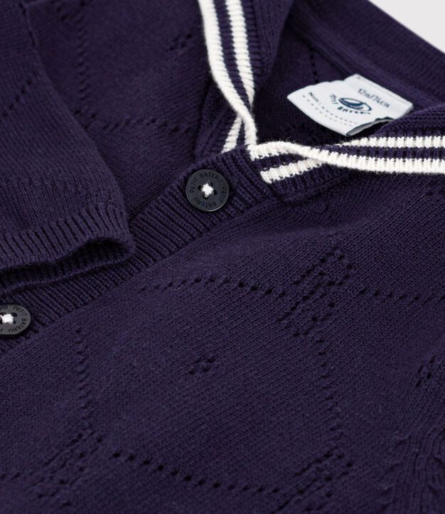 Babies' openwork cotton cardigan with a sailor collar SOIR