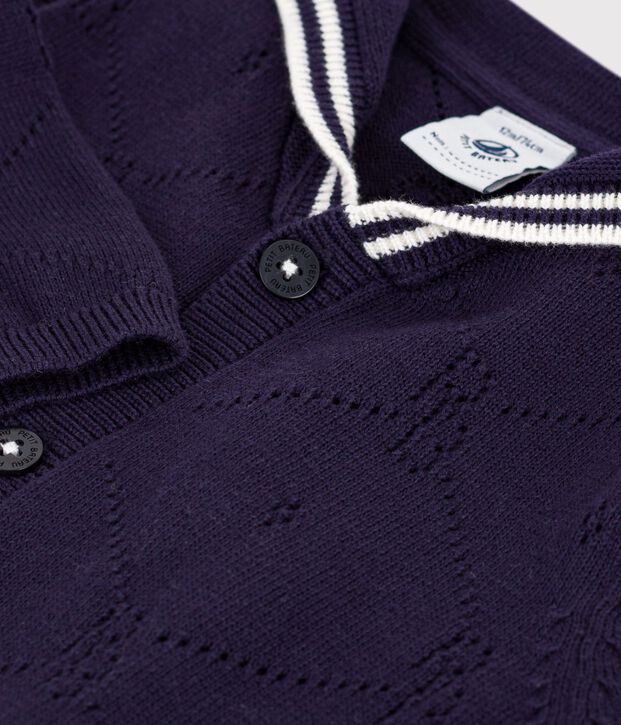 Babies' openwork cotton cardigan with a sailor collar SOIR
