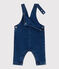 Babies' long-leg elastane denim dungarees DENIM MOYEN blue