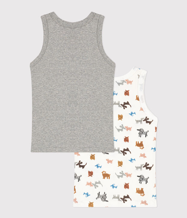Boys' Dog Cotton Vests - 2-Pack multicolor