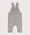 Babies' long fleece dungarees CHATON CHINE grey