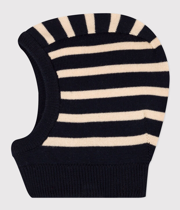 Babies' Striped Balaclava blue/ecru