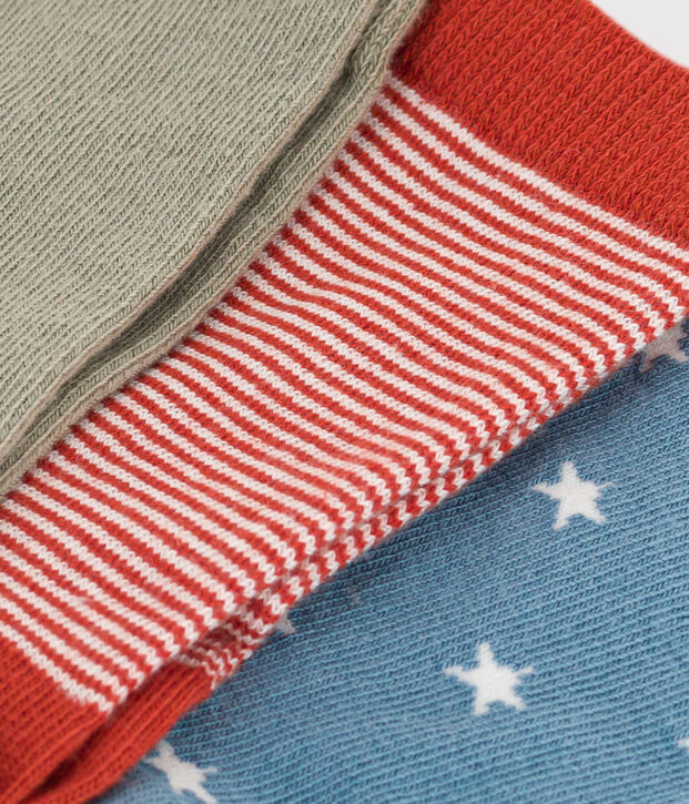 Children's Cotton Jersey Starry Socks - Pack of 3 multicolor