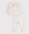 Babies' outfit in plain cotton with embroidery on the chest MONTELIMAR CHINE