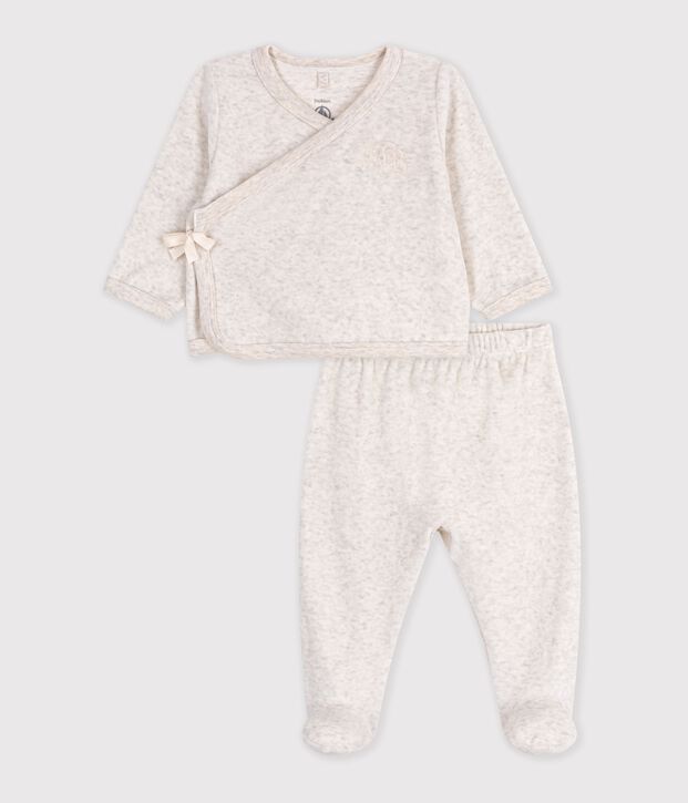 Babies' outfit in plain cotton with embroidery on the chest MONTELIMAR CHINE