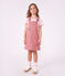 Children's stripy cotton pinafore dress pink/pink