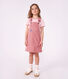 Children's stripy cotton pinafore dress