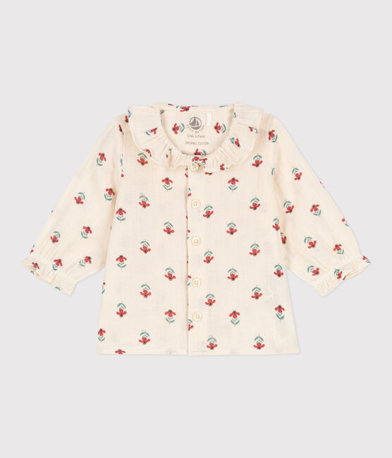 Babies' Patterned Cotton Gauze Blouse AVALANCHE white/MULTICO
