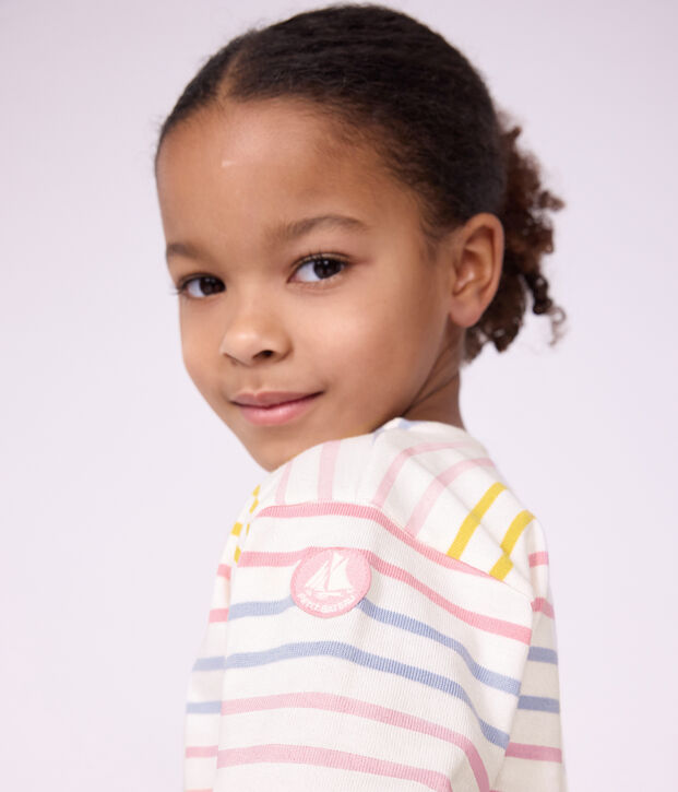Children's cotton Breton top white/multicolor