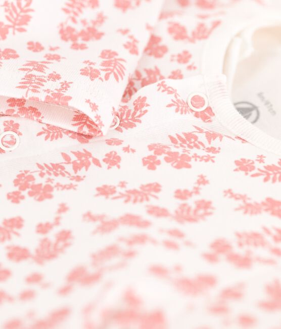 Babies' Organic Cotton Hawaii Print 3-Piece Set MARSHMALLOW white/PAPAYE