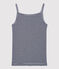 Women's Iconic Organic Cotton Strappy Top SMOKING blue/MARSHMALLOW white