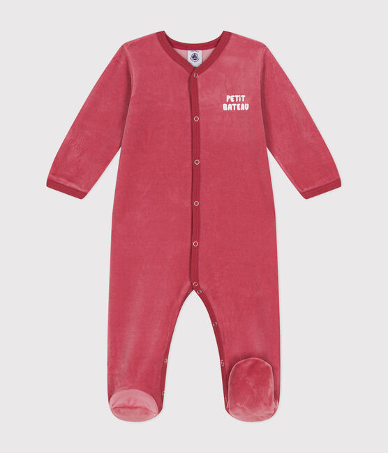Babies' velour sleepsuit PAPI pink