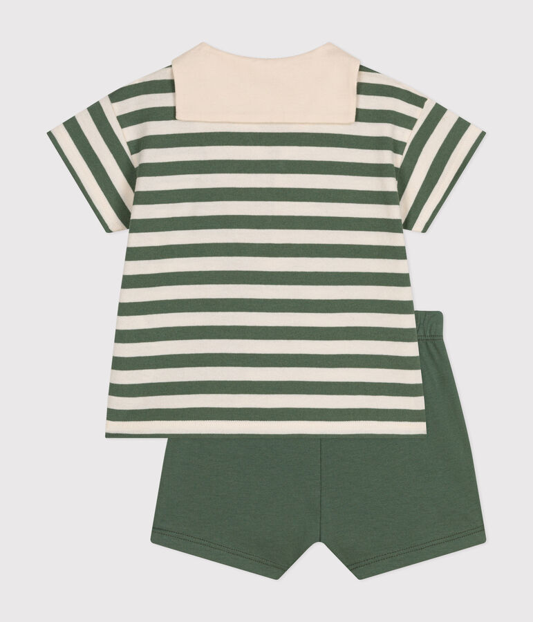 Babies' Jersey T-shirt and Shorts Set green/ecru