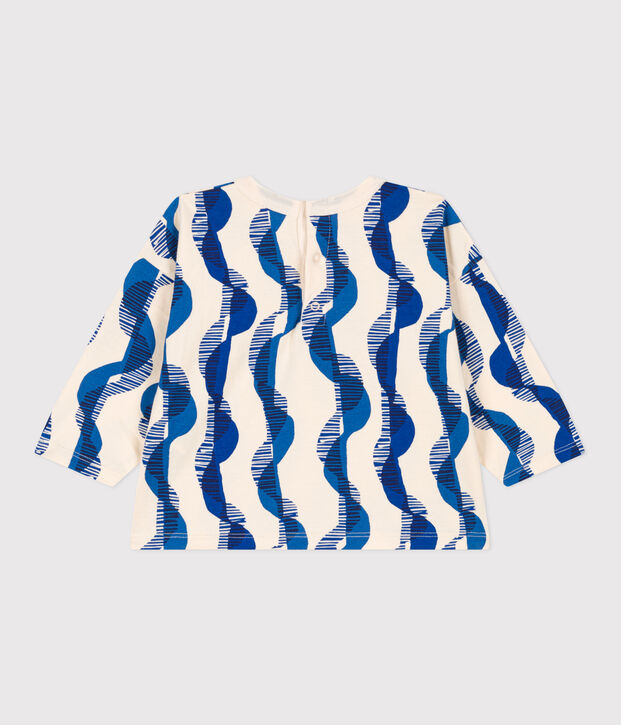 Babies' Patterned Long-Sleeved Jersey T-Shirt Ecru/multicolor