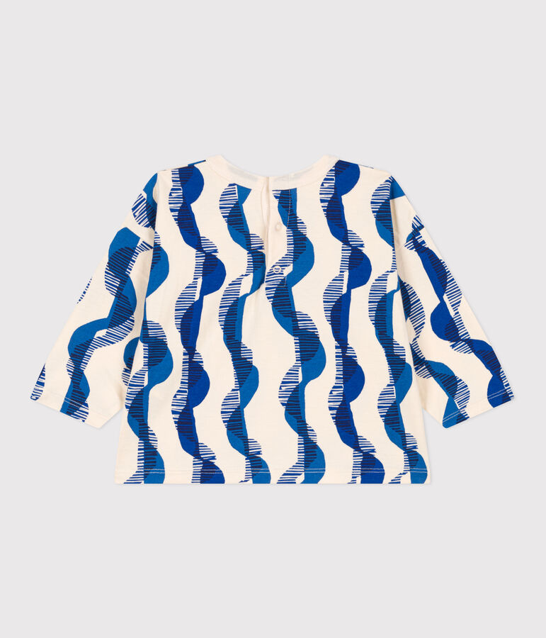 Babies' Patterned Long-Sleeved Jersey T-Shirt Ecru/multicolor