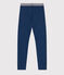 Girls' Denim Effect Fleece Jeggings MEDIEVAL blue/ECRU beige