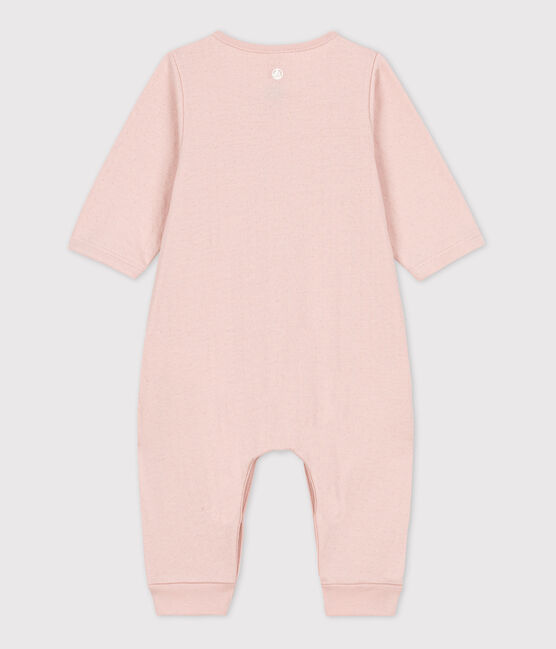 Babies' Plain Organic Tube Knit Long Playsuit SALINE pink