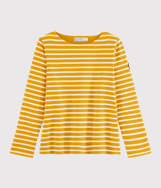 Women's iconic Breton top BOUDOR yellow/MARSHMALLOW white