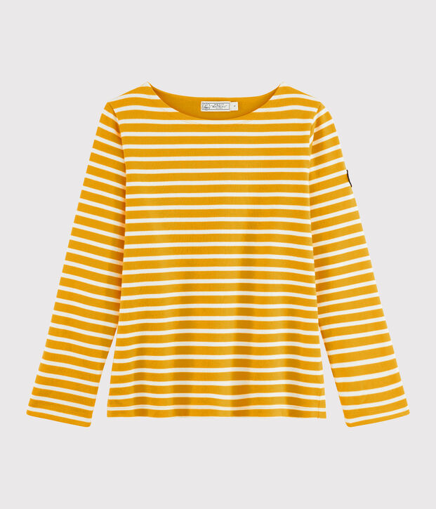 Women's iconic Breton top yellow/white