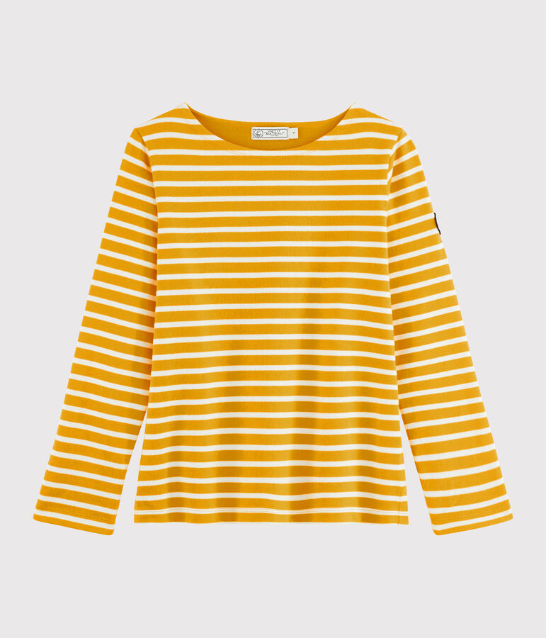 Women's iconic Breton top yellow/white