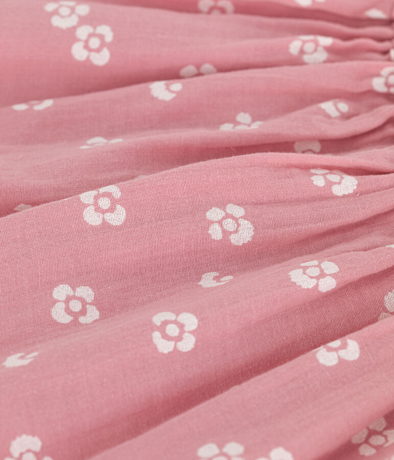 Children's floral cotton skirt pink/white