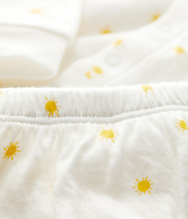 Babies' Organic Sun Print Tube Knit Clothing - 2-Piece Set white/yellow