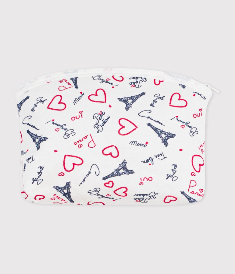 Babies' Paris-print cotton bag MARSHMALLOW white/MULTICO white