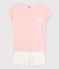 Girls' Pink Organic Cotton Short Pyjamas MINOIS pink/MULTICO white